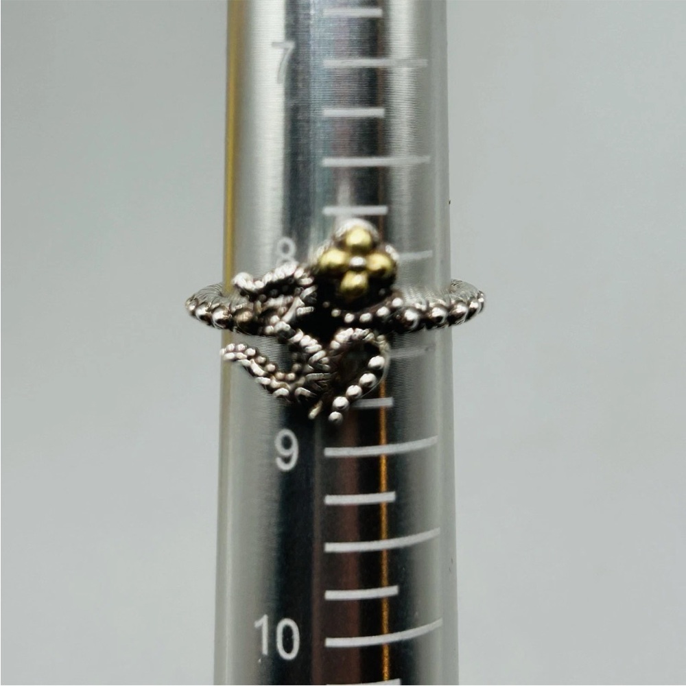 BARBARA BIXBY Sterling Silver & 18K Gold OHM Ring Size 8.25 / Spiritual Jewelry - Picture 10 of 12